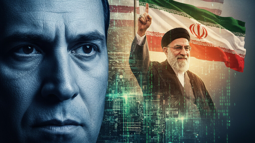 Editorial illustration: Iran-Backed Hackers Breach FBI Director Kash Patel’s Personal Email, Leak Privat