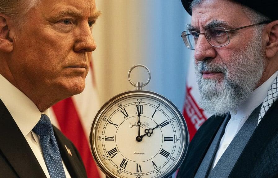 Editorial illustration: Iran Claims They ‘Forced’ Trump to Retreat, But the Clock Is Still T