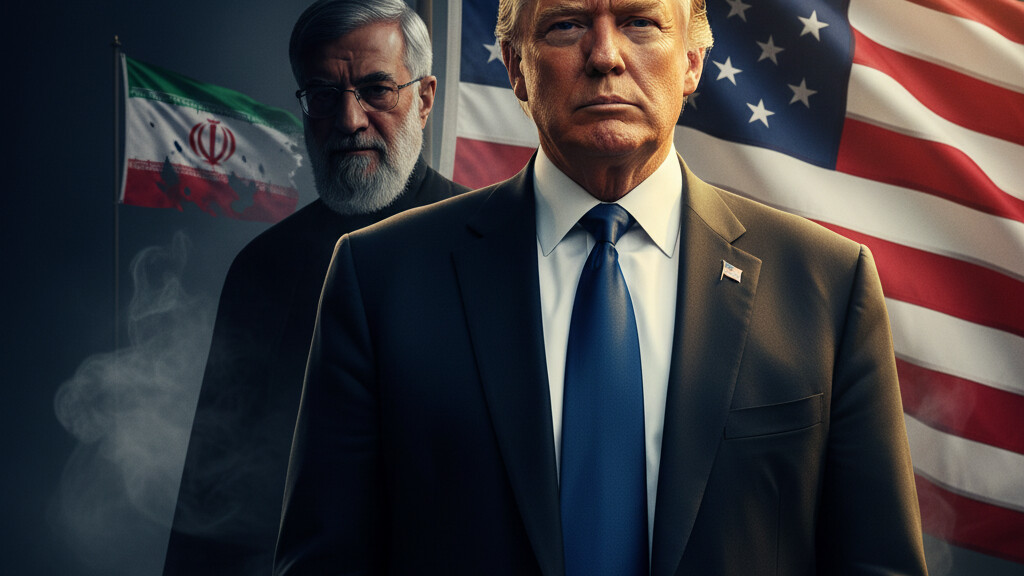 Editorial illustration: Iran: The Deep State’s Latest Play to Derail America First — And Trump Kno