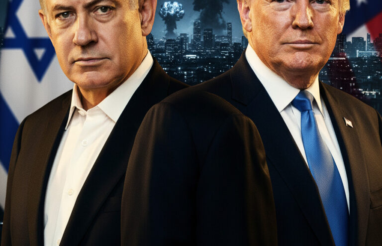 Editorial illustration: Israel Unleashes Fresh Wave of Strikes on Tehran as Trump Signals Peace Possible