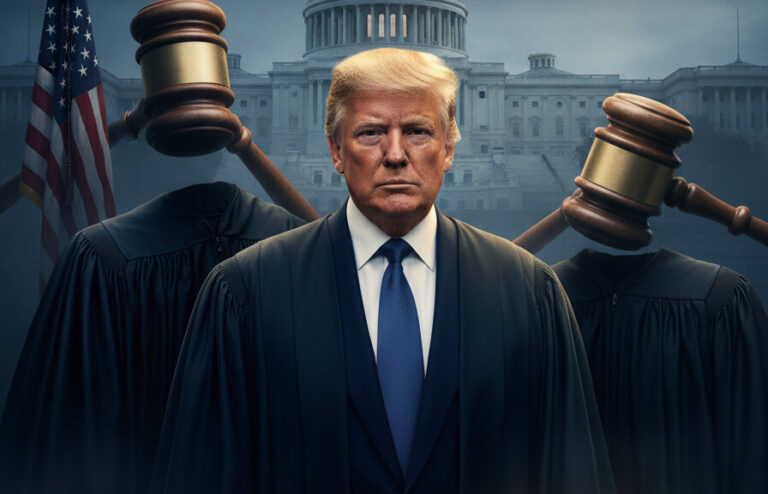 Editorial illustration: Judicial Tyranny: DC Courts Mount Full-Scale War Against the People’s Mand