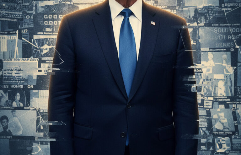Editorial illustration: Media Declares Trump ‘Finished’ Again as Fox News Halts for Breaking Alert