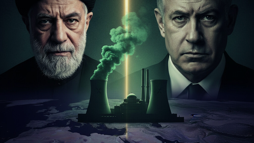 Editorial illustration: Middle East Powder Keg: Who’s Bombing Iran’s Nukes & Why We Mus