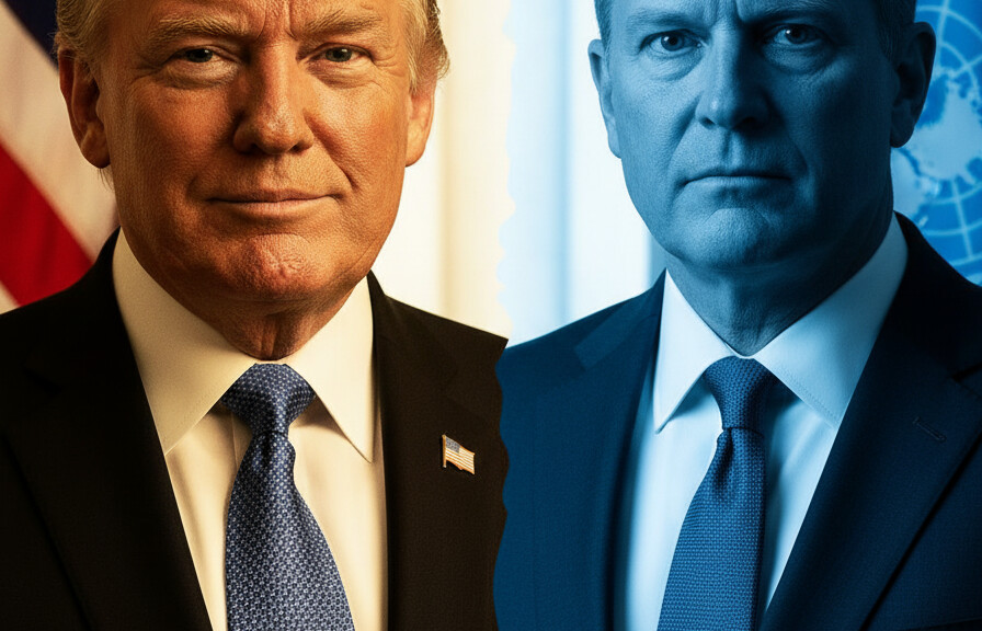 Editorial illustration: Minnesota Sues Trump Administration Over ICE-Involved Shootings, Walz Teams With