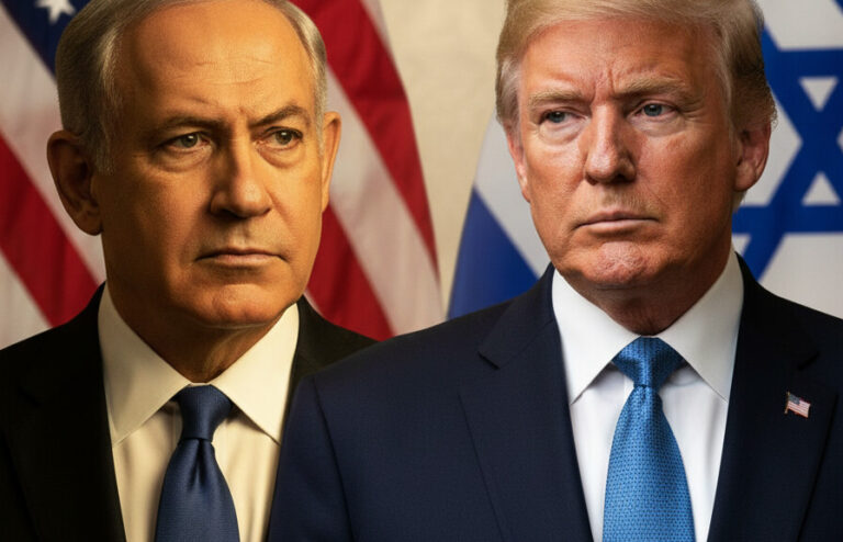 Editorial illustration: Netanyahu Backs Trump Iran Deal: ‘Protects Our Vital Interests’