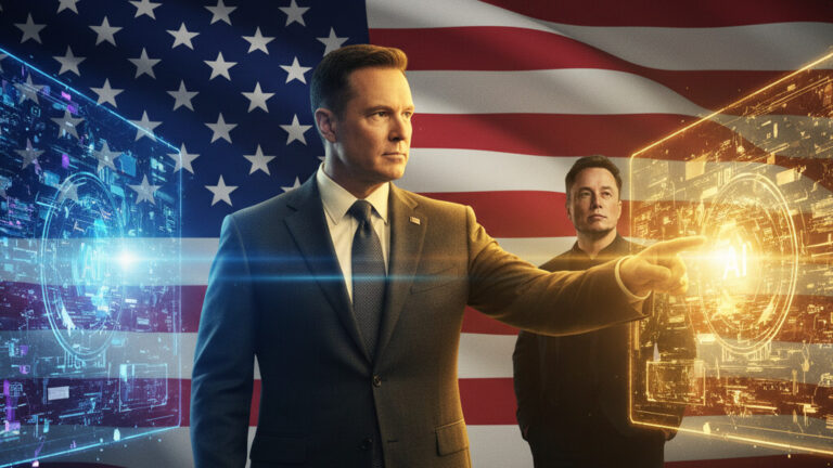 Editorial illustration: Pentagon Dumps Woke AI Anthropic, Partners With Musks xAI for Military Operation