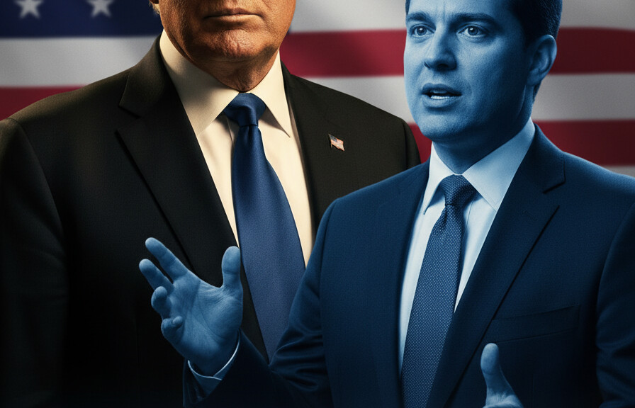Editorial illustration: Texas Dem Senate Candidate Pledges to End Trump Travel Ban After Austin Attack