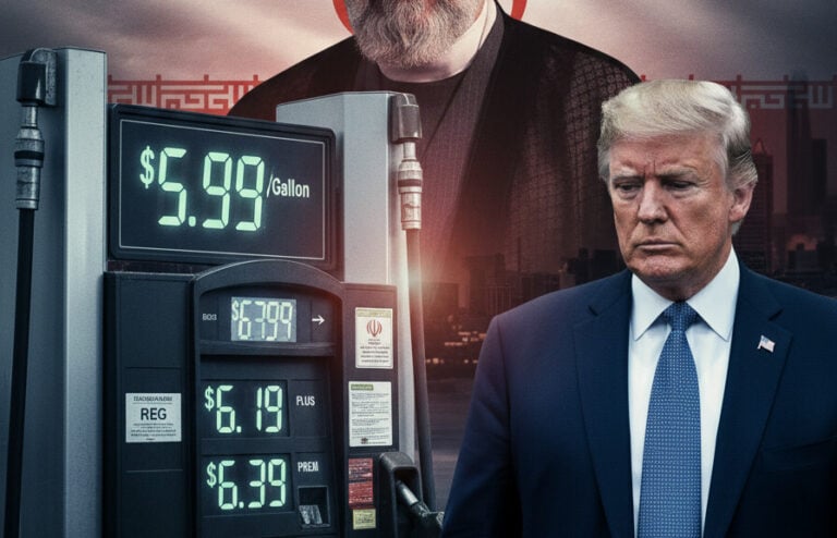 Editorial illustration: The Cost of Confrontation: Iran War Threatens Trump’s Promise of Lower Prices