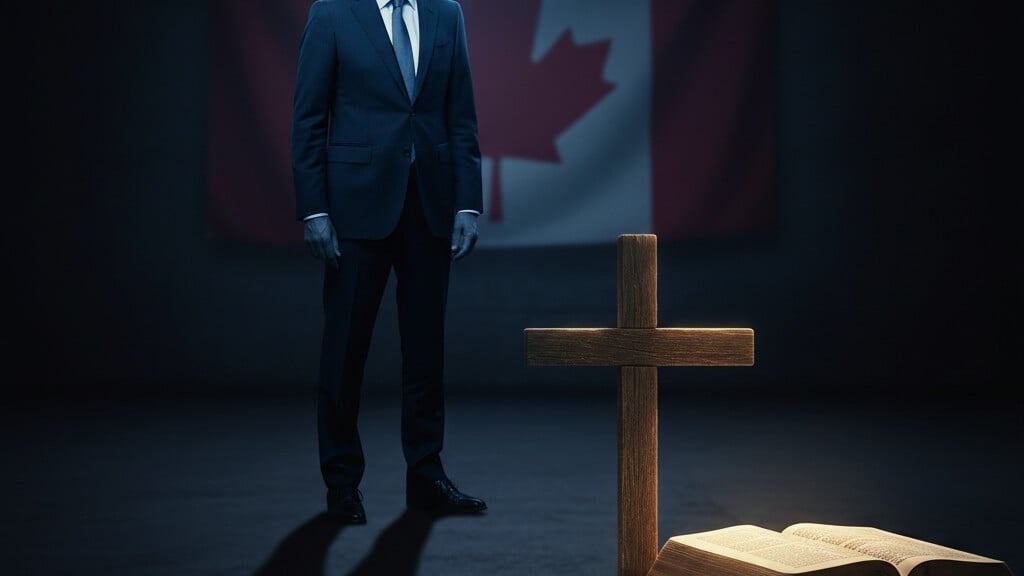 Editorial illustration: The New Front Line: Canada’s Bill C-9 Signals a War on Western Faith