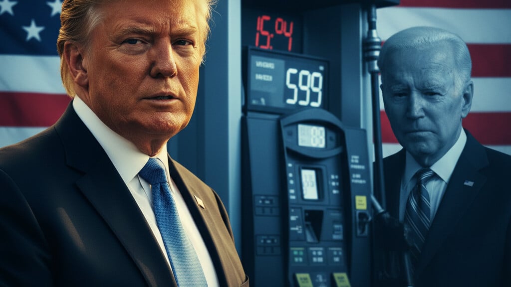 Editorial illustration: Trump Administration Acts to Lower Gas Prices as Iran War Disrupts Global Market