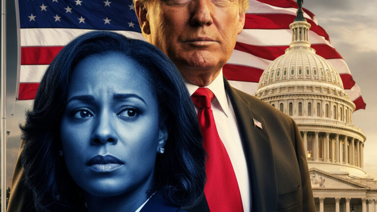 Editorial illustration: Trump Administration Refers New York AG Letitia James for Criminal Prosecution O