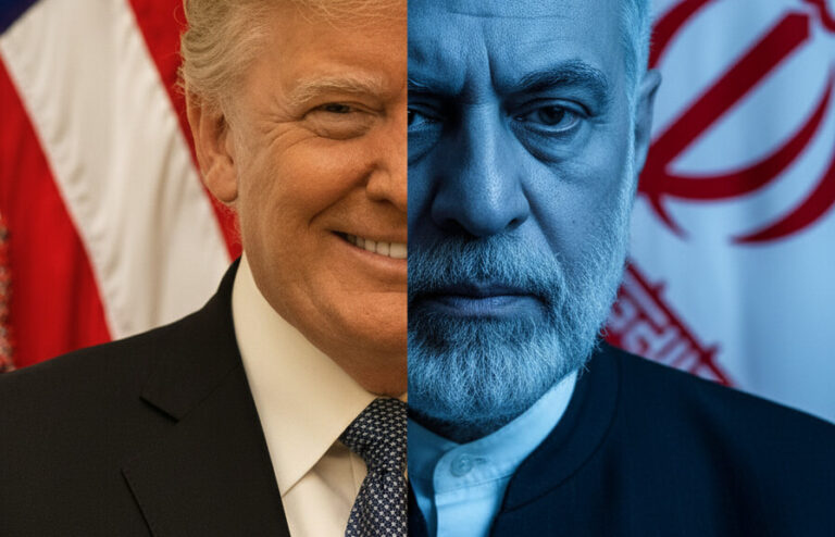 Editorial illustration: Trump Confirms CIA Briefed Him That Iran’s New Supreme Leader Is Gay