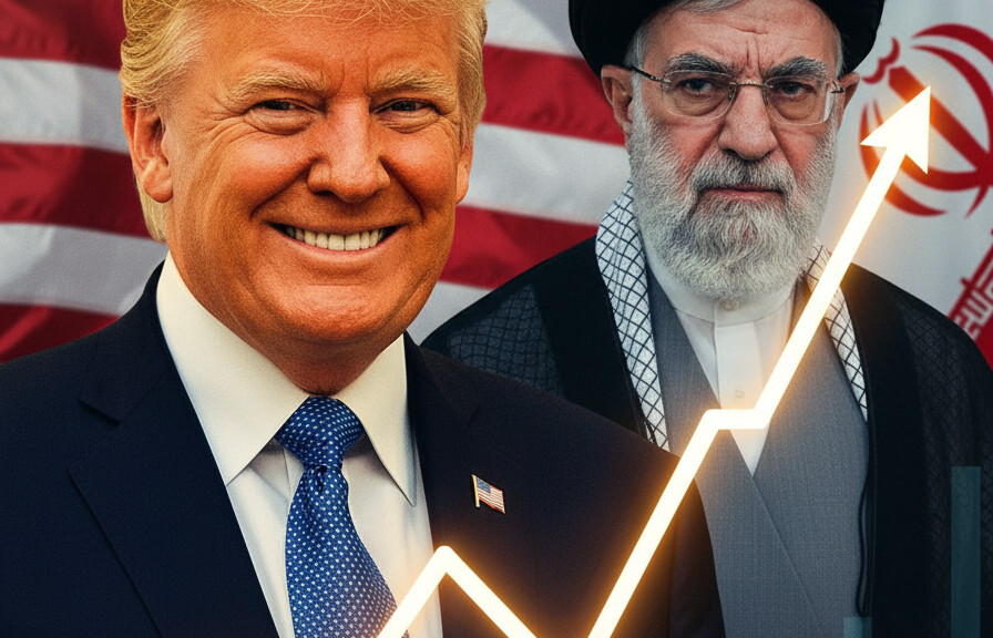 Editorial illustration: Trump Declares ‘Tremendous Success’ in Iran as Markets Surge