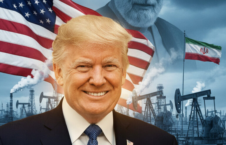 Editorial illustration: Trump Floats Taking Control of Iran’s Oil Fields
