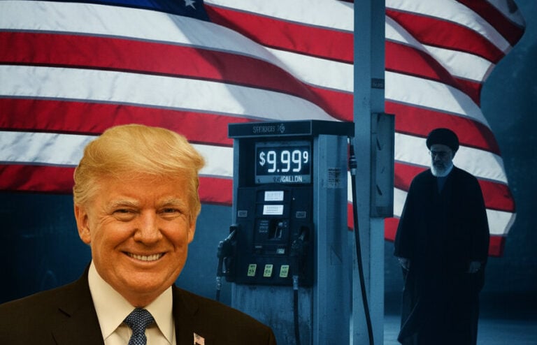 Editorial illustration: Trump Moves to Address Rising Gas Prices as Iran War Disrupts Global Markets