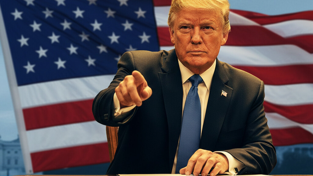 Editorial illustration: Trump Signs Emergency Order to Pay TSA Agents During Democrat-Blocked Shutdown