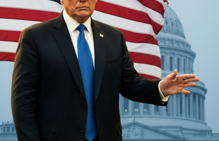 Editorial illustration: Trump Signs Emergency Order to Pay TSA Agents During Democrat-Blocked Shutdown