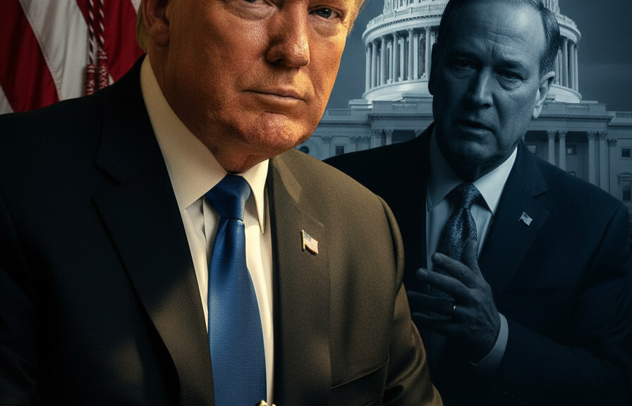 Editorial illustration: Trump Signs Emergency Order to Pay TSA Agents During Democrat-Blocked Shutdown