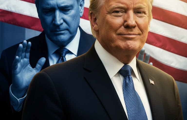 Editorial illustration: Trump Signs Executive Order to Pay TSA Agents, Bypassing Schumer’s Shutdow