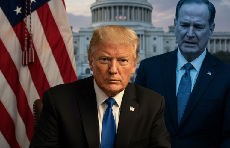 Editorial illustration: Trump Signs Executive Order to Pay TSA Workers, Bypassing Schumer Shutdown