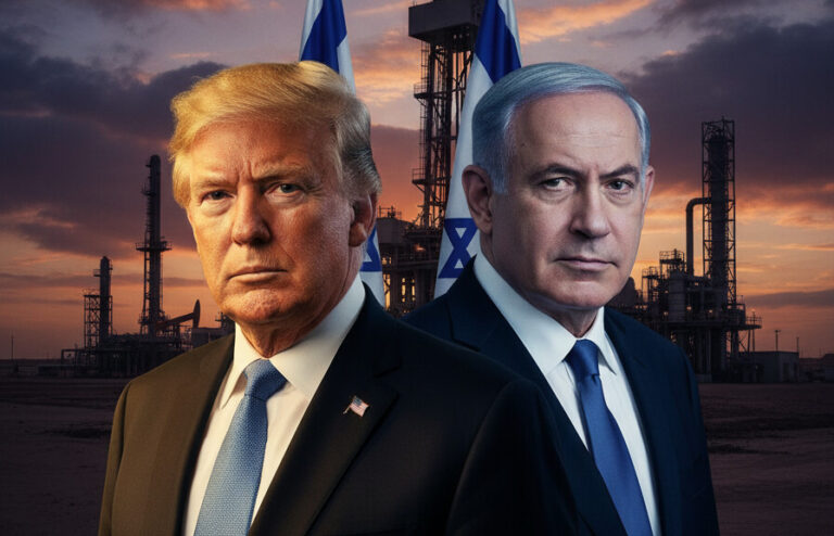 Editorial illustration: Trump Steps In: Israel ‘Violently Lashed Out’ at Iran Gas Field, President Order