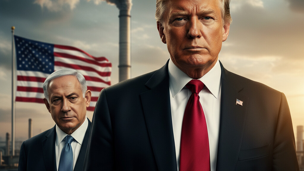 Editorial illustration: Trump Steps In: Israel ‘Violently Lashed Out’ at Iran Gas Field, President Order