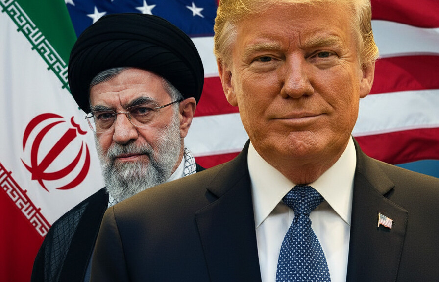 Editorial illustration: Trump Teases ‘Very Big Present’ From Iran as Peace Talks Heat Up