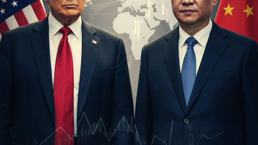 Editorial illustration: Trump to Meet Xi Jinping in May for Monumental Summit