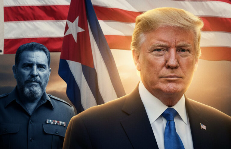 Editorial illustration: Trump Warns Cuba Is Next After Venezuela Victory