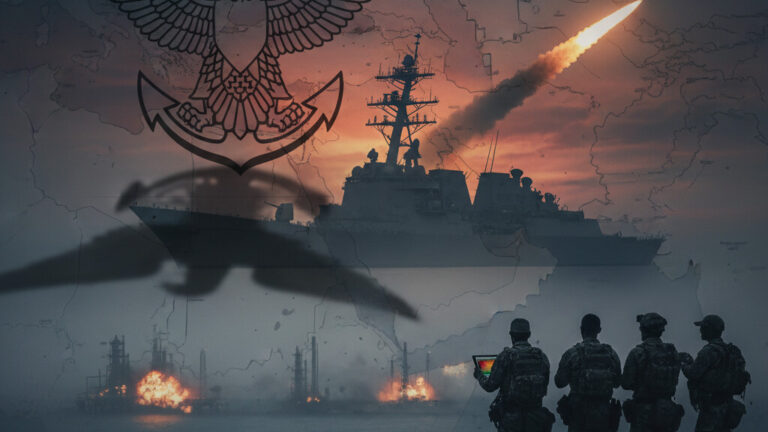 Editorial illustration: US Central Command Touts Continued Strikes on Iran After Trump Pauses Energy Att