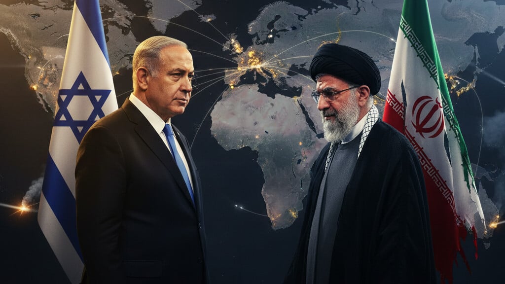 Editorial illustration: War Spreads to 14 Countries as Iran Conflict Spirals Beyond the Middle East