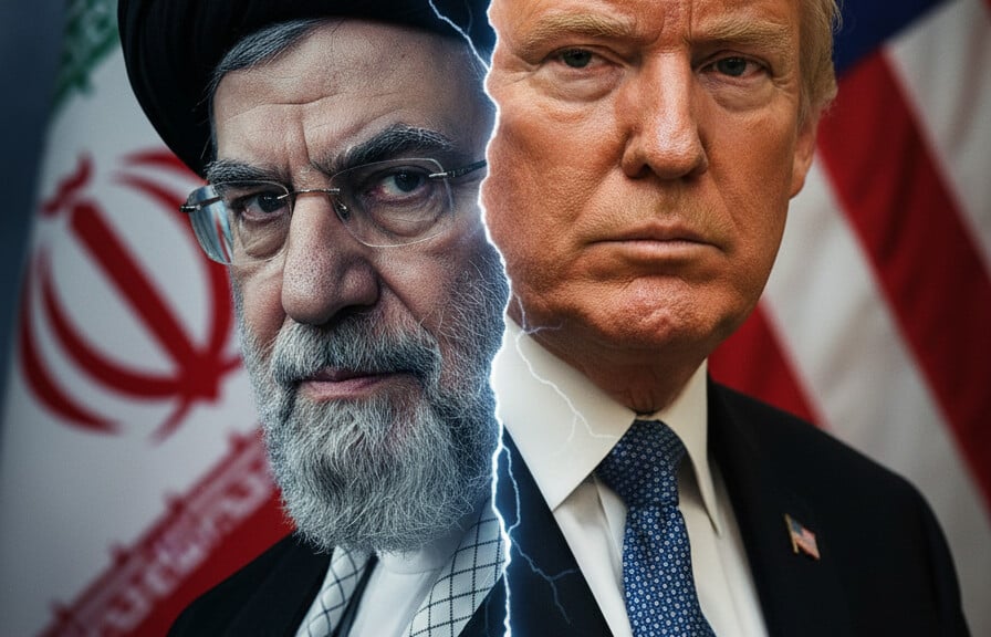Editorial illustration: White House Fires Back After Top Counterterrorism Official Quits Over Iran War