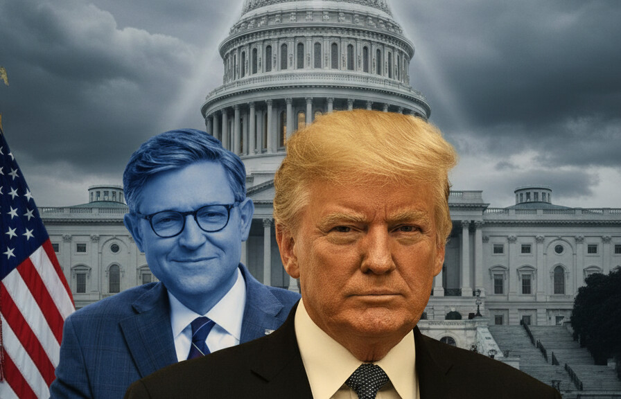 Editorial illustration: Deep State Spying Scheme Stalls: Patriots Block Unchecked Power Grab