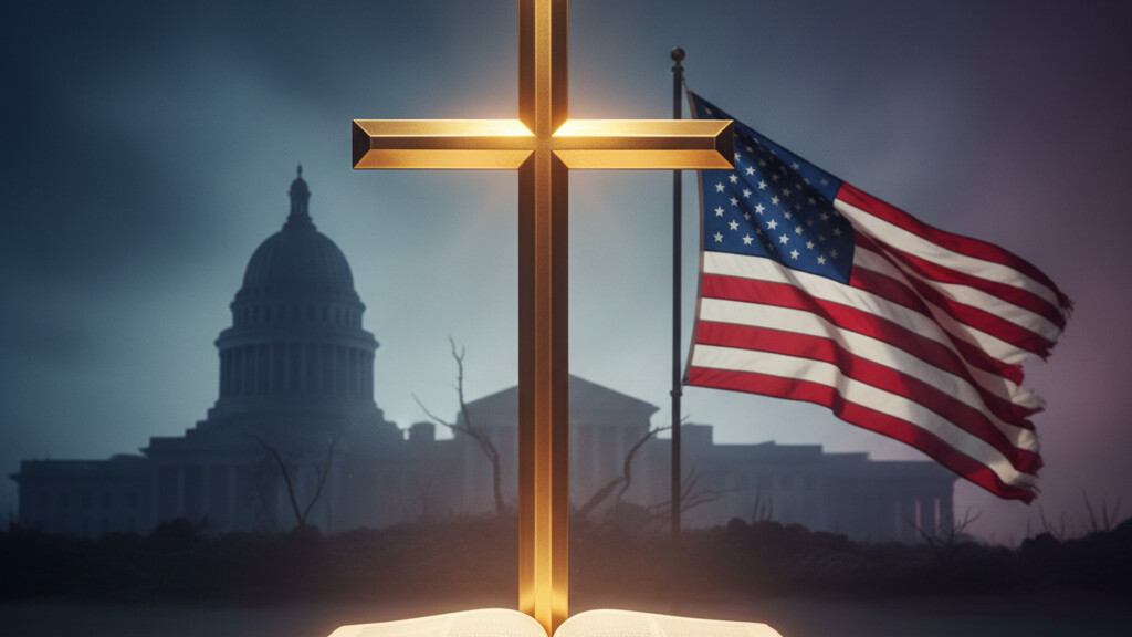 Editorial illustration: God’s Law, Not Government Mandates: Feds Block Woke Washington’s Att