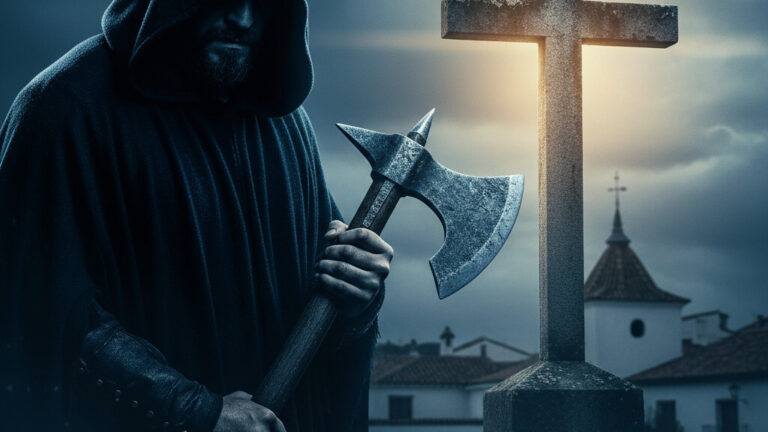 Editorial illustration: Moroccan Man Screams ‘All Christians Must Die’ During Axe Attack on