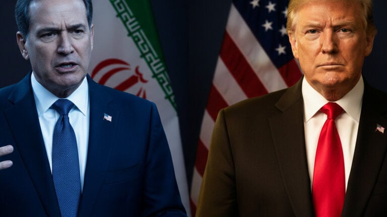 Editorial illustration: Schumer Blasts Trump’s Iran War as Failure, Moves to Rein in His War Power