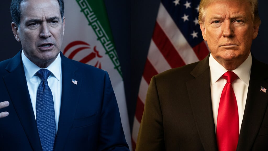 Editorial illustration: Schumer Blasts Trump’s Iran War as Failure, Moves to Rein in His War Power