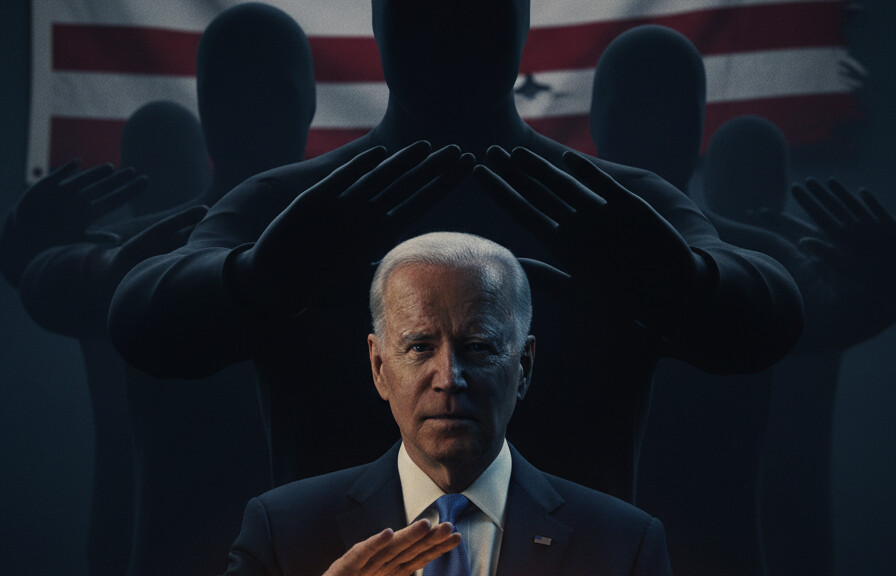 Editorial illustration: The Deceit of the Elite: How Intel Chiefs and the FBI Orchestrated a Laptop Cove