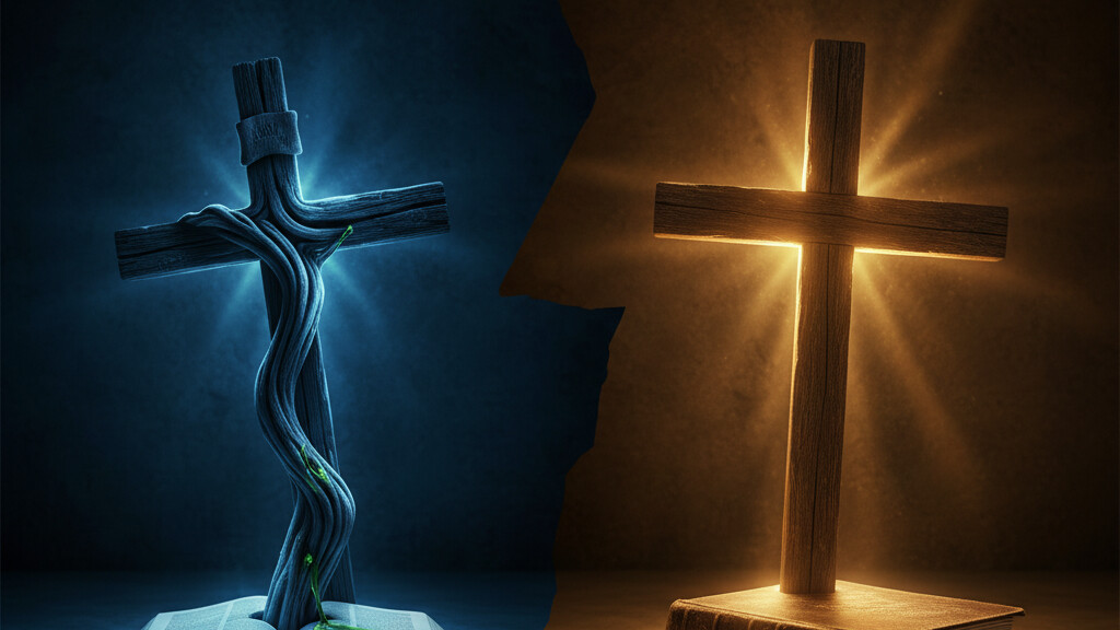 Editorial illustration: The Woke Heresy: Progressive ‘Christianity’ Twists God’s Word