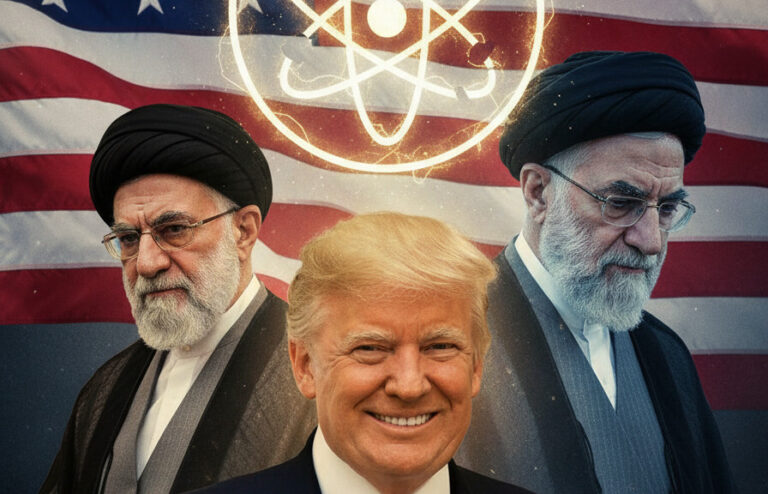 Editorial illustration: TOTAL VICTORY: Trump Announces Iran Has ‘Agreed to Everything’ Inclu