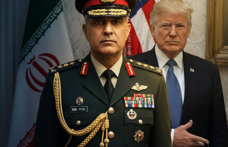 Editorial illustration: Trump’s ‘Favorite Field Marshal’: The Pakistani General Broker