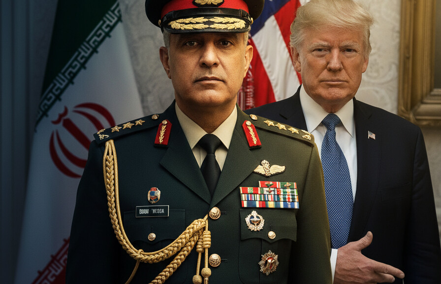 Editorial illustration: Trump’s ‘Favorite Field Marshal’: The Pakistani General Broker