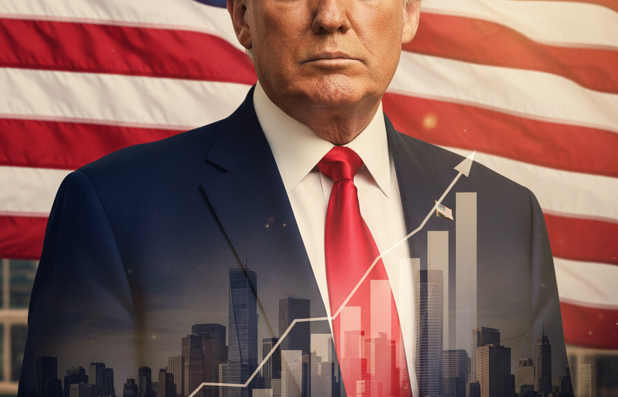 Editorial illustration: Trump’s Economic Roar: The Blueprint for America’s Return