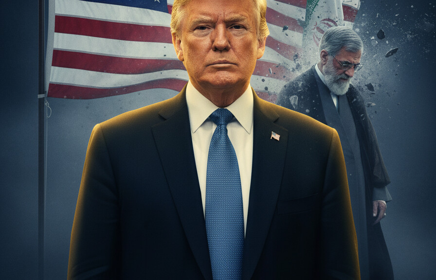 Editorial illustration: Trump Demolishes Deep State’s Iran War Lies: Exposing the Globalist Agenda