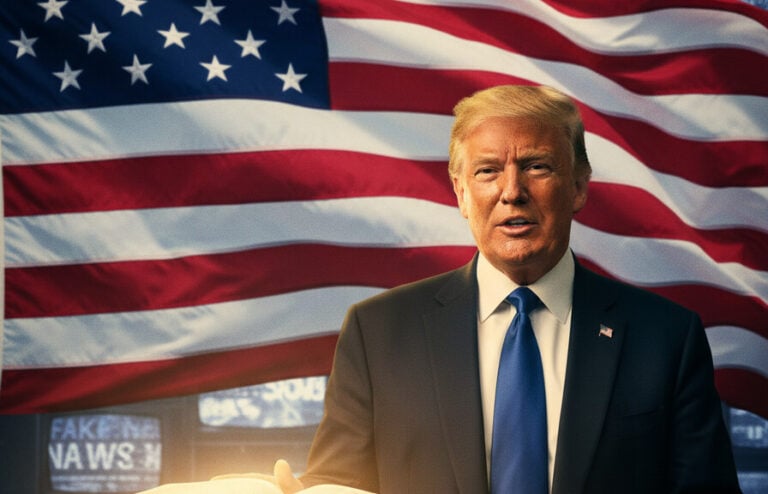 Editorial illustration: Trump Exposes Media’s Treasonous Disdain for American Heroes, Again