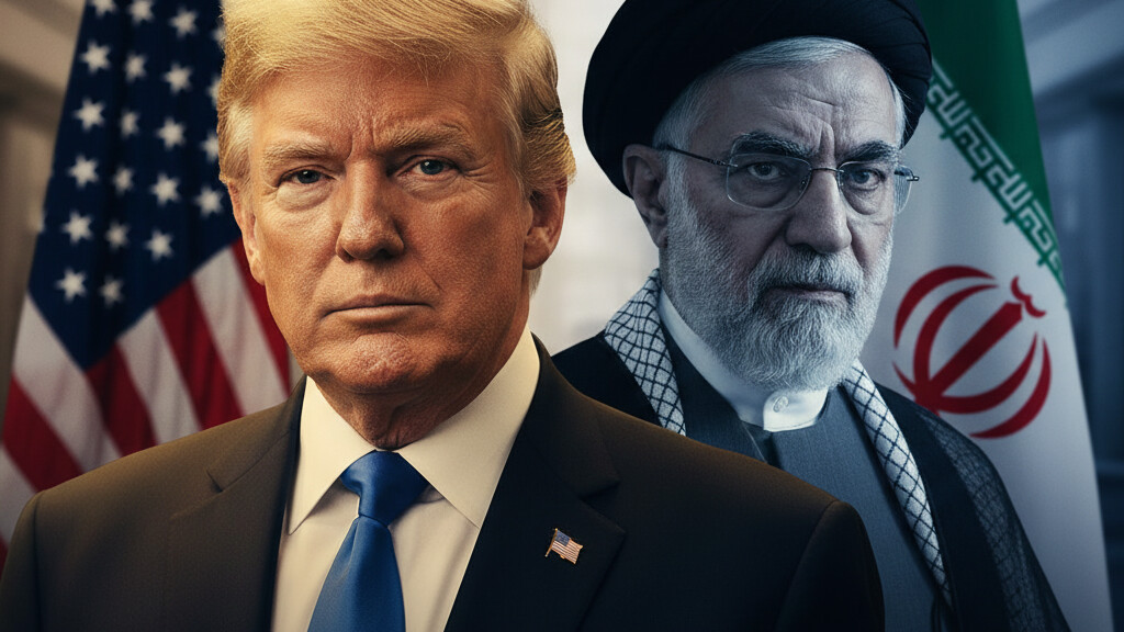 Editorial illustration: Trump Strikes Two-Week Ceasefire Deal with Iran, Pulls Back from Brink of Wider