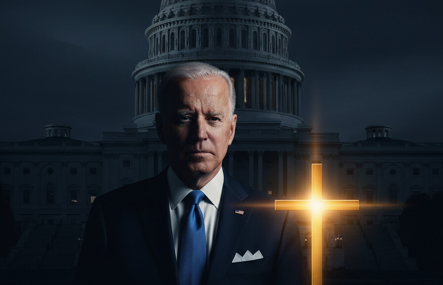 Editorial illustration: Biden’s DOJ Unmasked: The Deep State’s War on Christian America