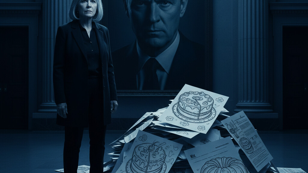 Editorial illustration: Former DOJ Prosecutor Charged with Stealing Jack Smith Investigation Documents