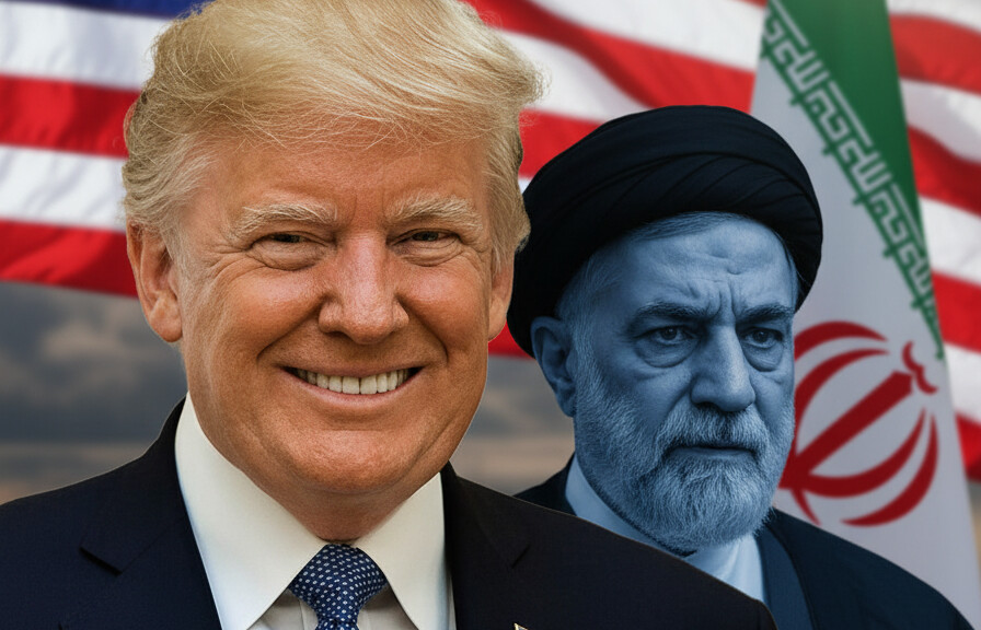 Editorial illustration: Iran Butters Up China as Trump Arrives in Beijing