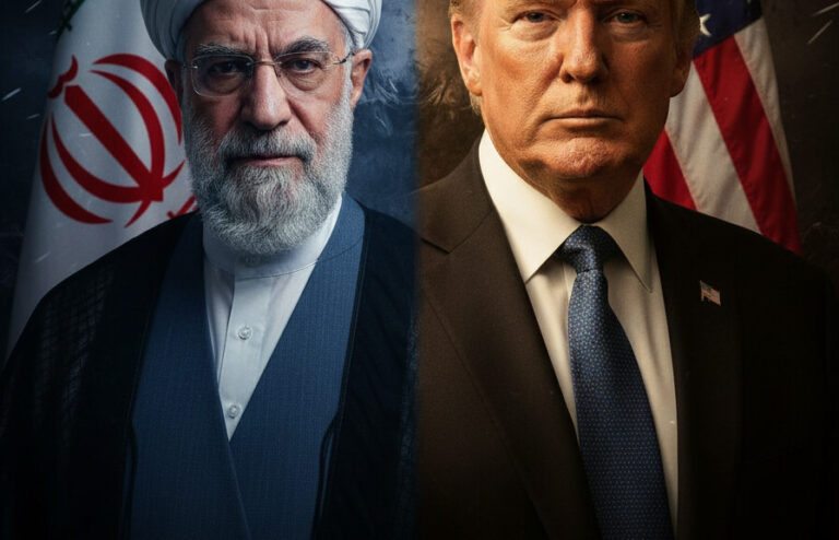 Editorial illustration: Iran Vows to Strike Targets Beyond Middle East If Trump Follows Through on Milit